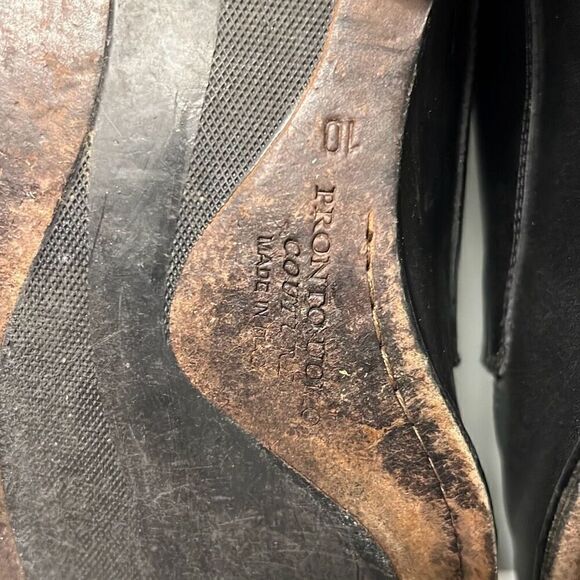 Pronto Uomo Men's Black Square Toe Lace Up Leather Oxford Shoes Size 10 - Picture 13 of 13